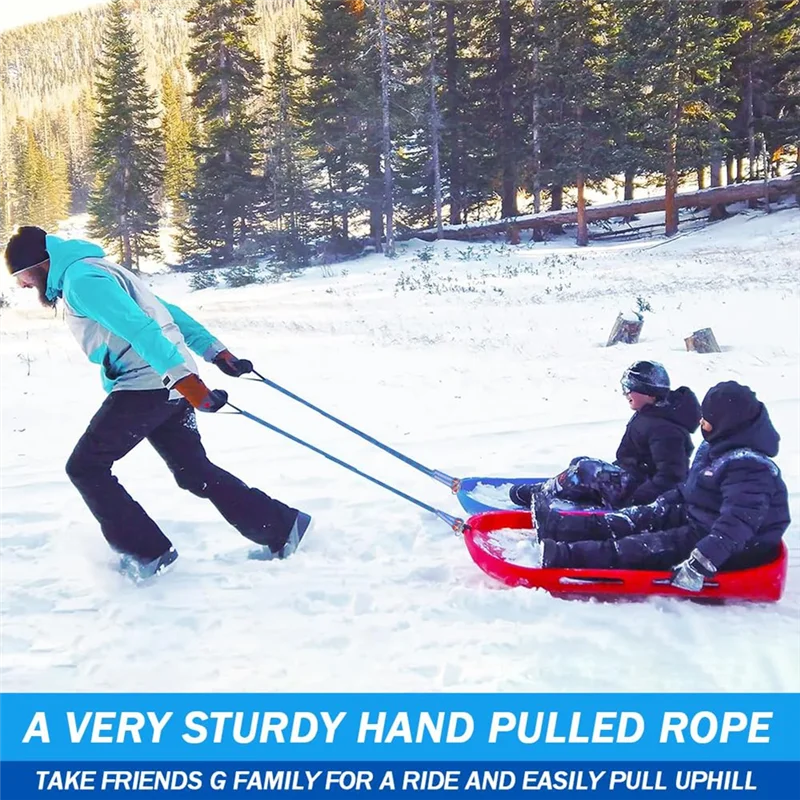 GOOD-スレッジロープ カラビナ付き 太いスレッジロープ直径10mm 4Mスレッジリード ハンドル付き スレッジ用 スレッジプルロープ