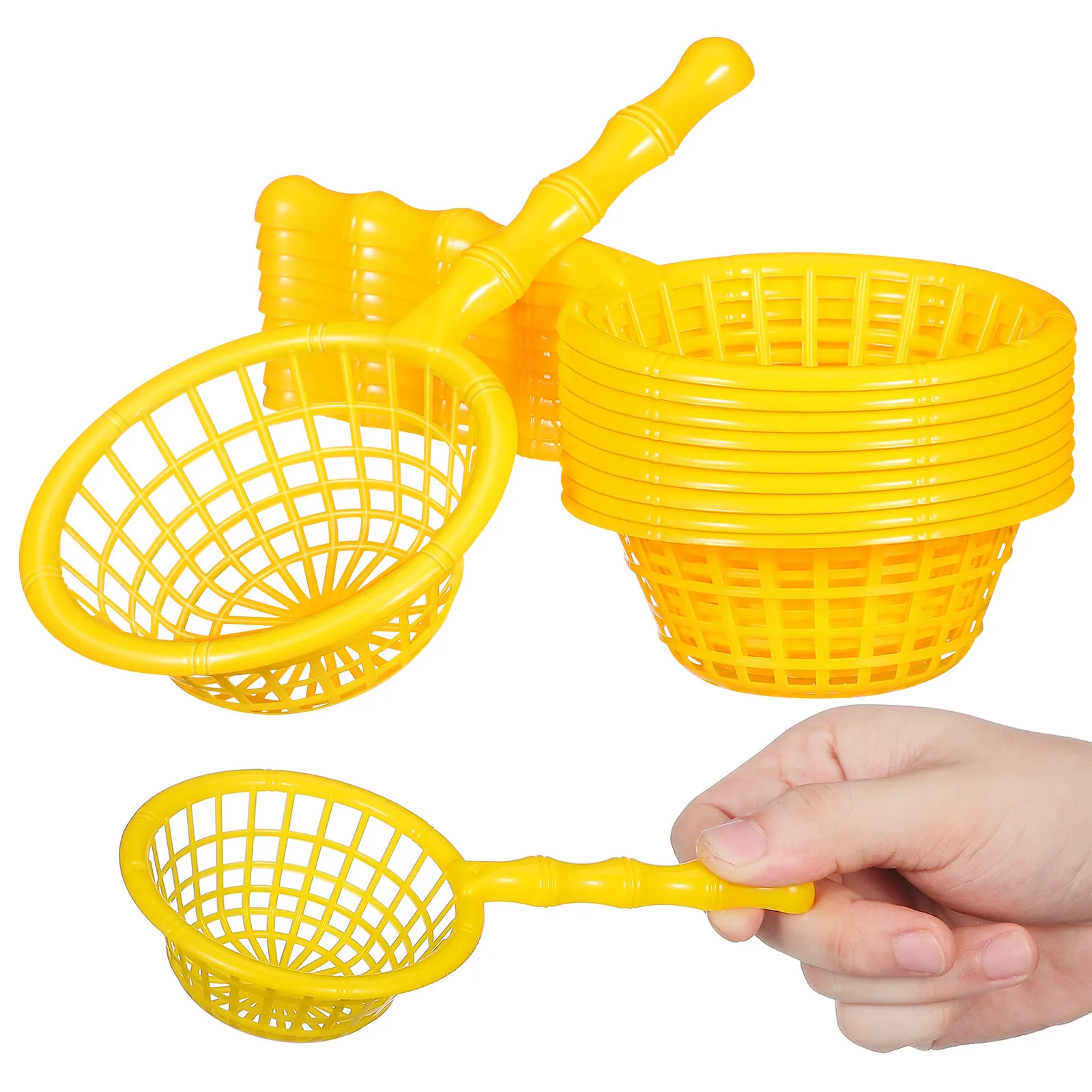 

10Pcs Mini Beach Fishing Nets Sturdy Plastic Hard Net for Teens Outdoor Bath Water Play Catching Nets Fishing Net
