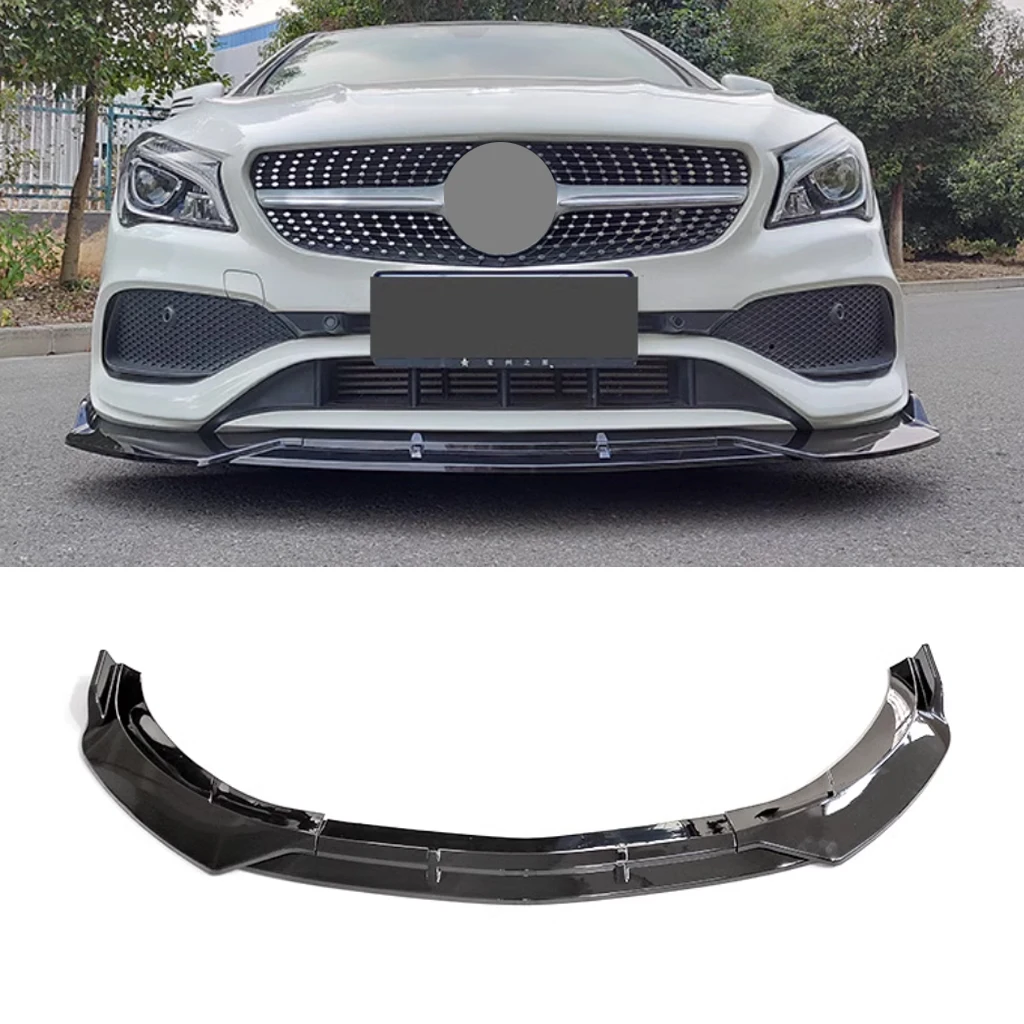 Front Bumper Lip For Mercedes Benz W117 C117 CLA Class CLA180 CLA220 CLA250 CLA260 2016-2019 ABS Spoiler Deflector Accessories