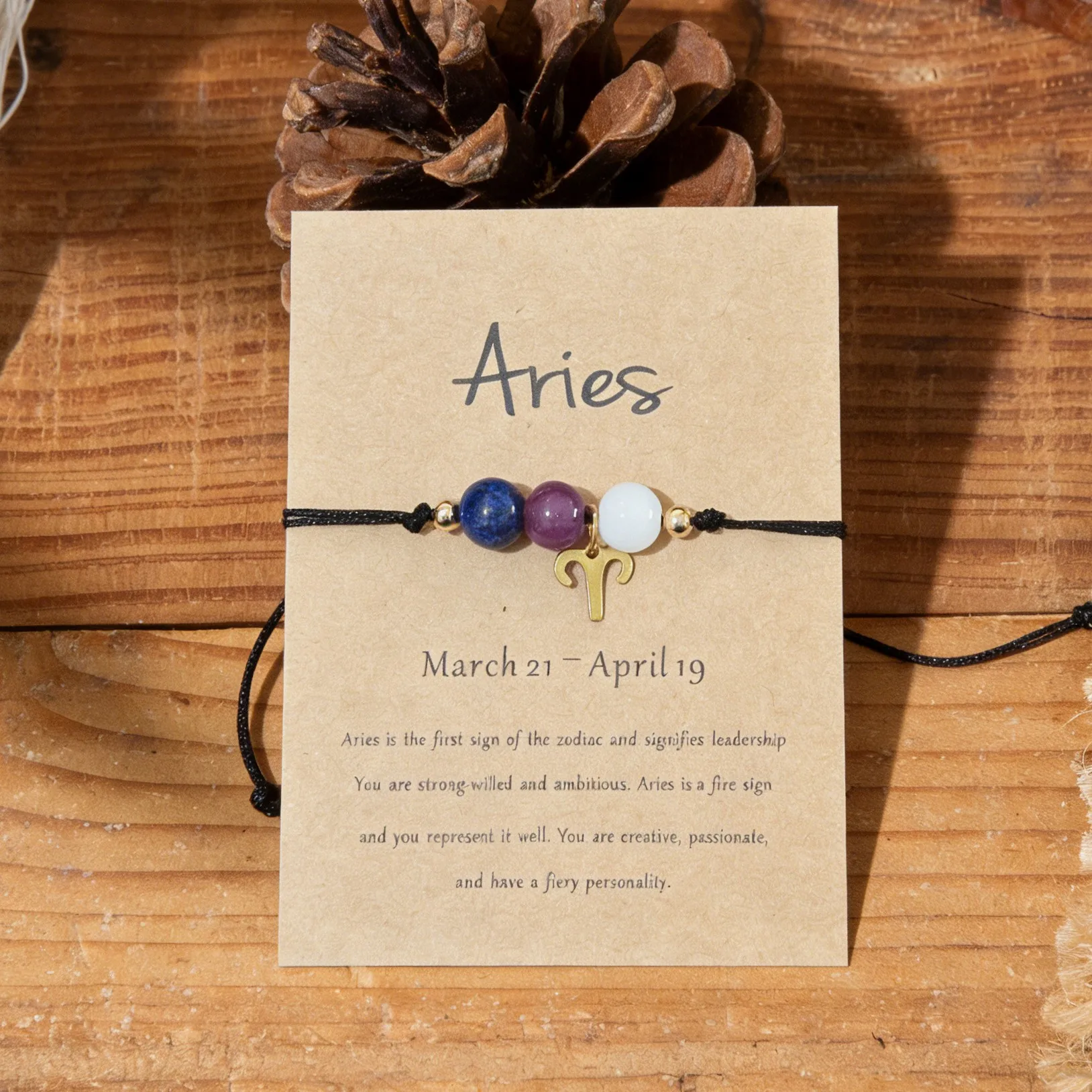 Unisex Twelve Zodiac Signs Tiger Eye Green Aventurine Natural Stone Handmade Braided Beaded Bracelet