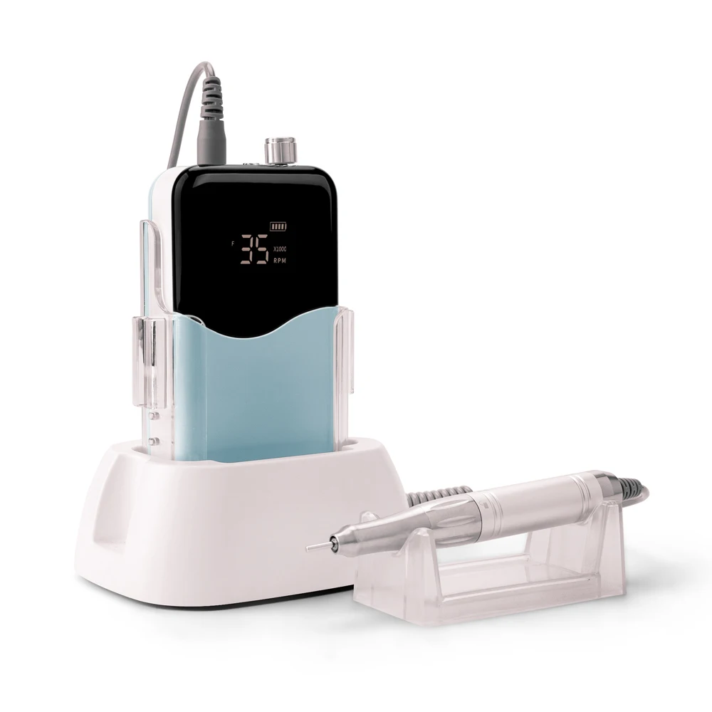 عالية مانيكير قاعدة لاسلكية الكهربائية Coreless موجة مسمار الحفر آلة 35000 دورة في الدقيقة بطارية قابلة للشحن ل مانيكير باديكير #5