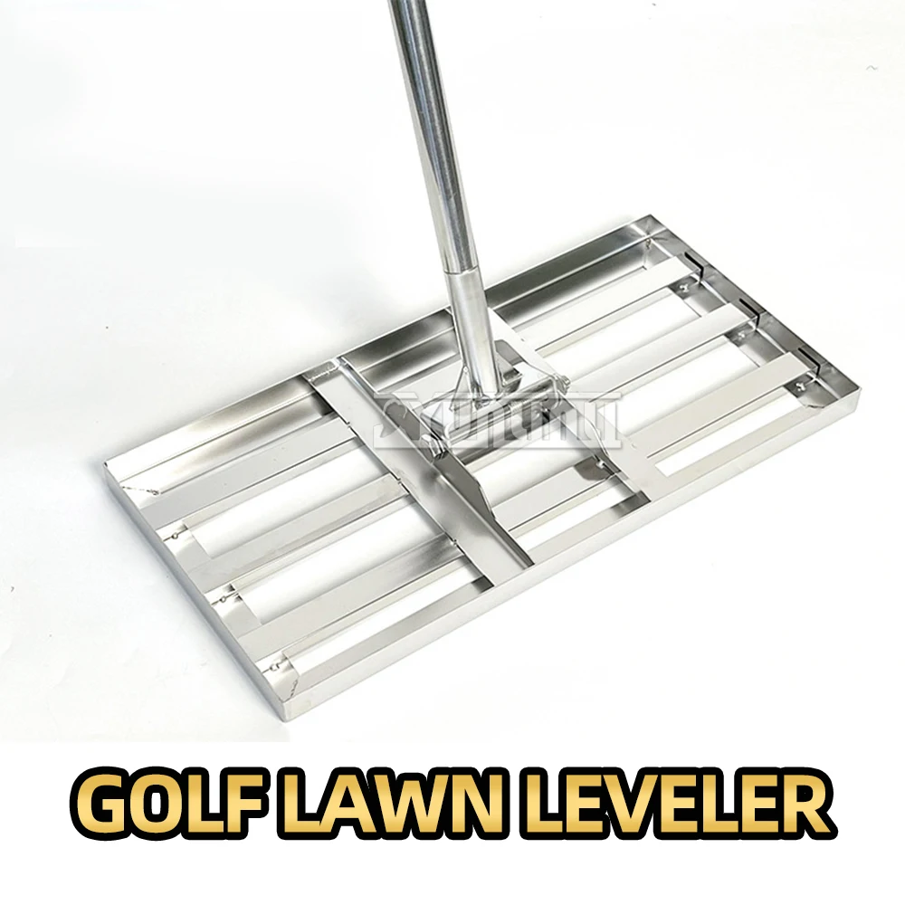 Golf Lawn Leveling Rake Stainless steel Soil Leveler Heavy Duty Landscape Sand Crusher Rustproof Wear-Resistant