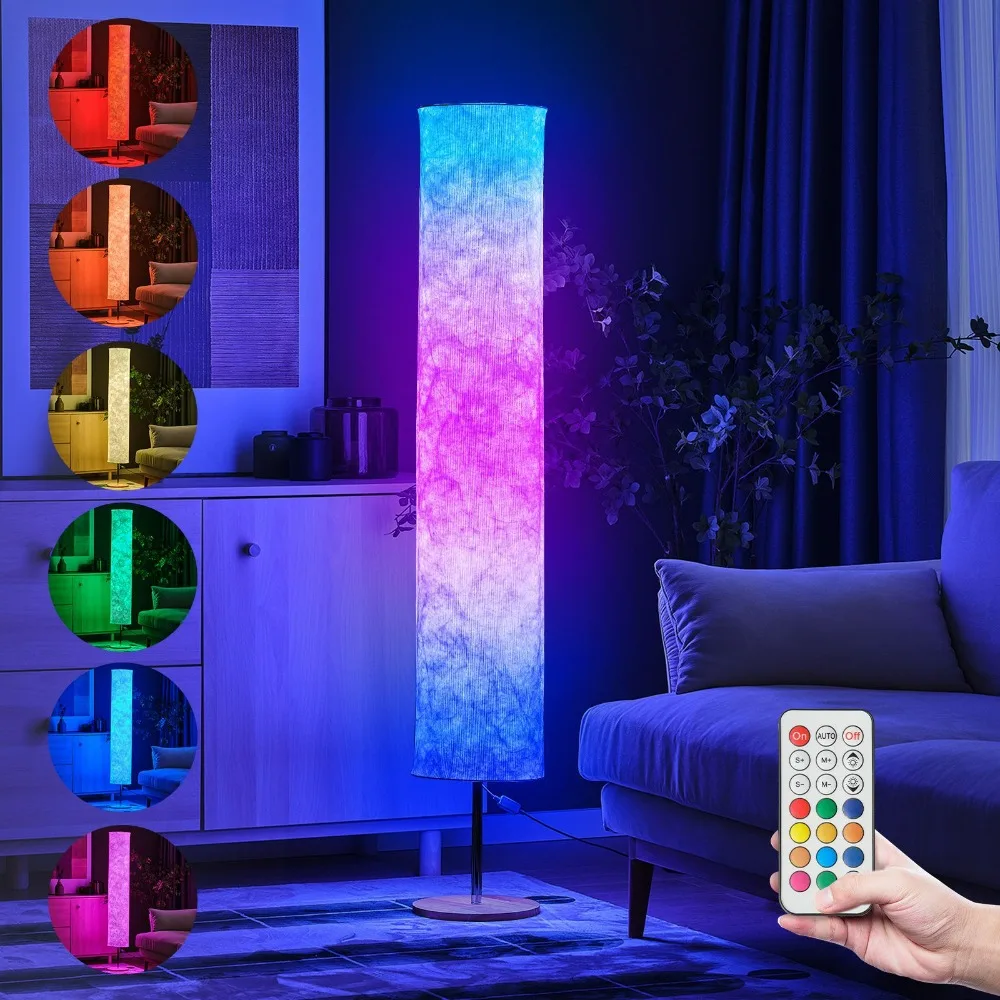 

LED Simple Design Morden Floor Lamps Soft Light Decoration Standing Lamp for Living Room Bedroom Game Room with Remote Control