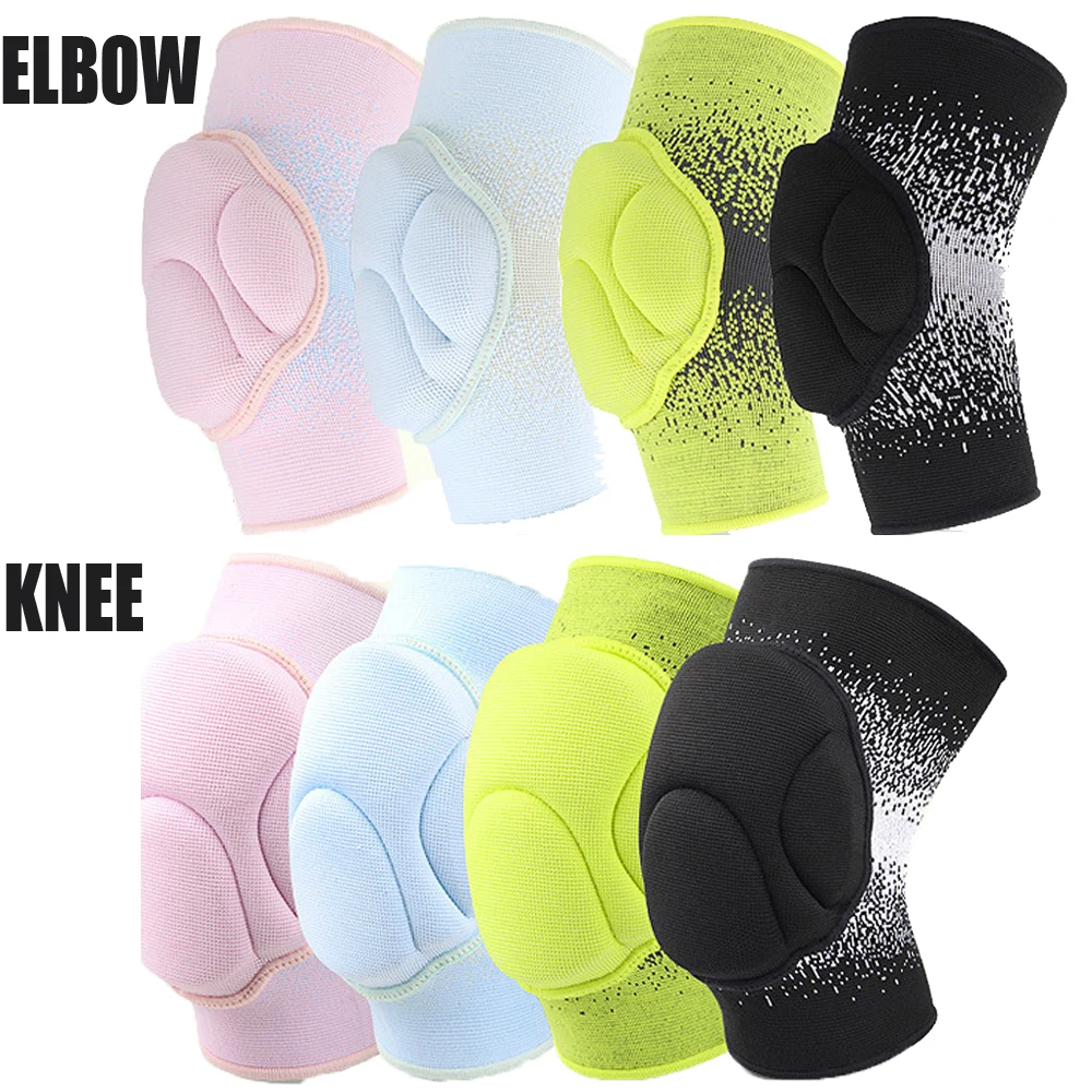 

1 пара волейбольных налокотников/наколенников для мужчин и женщин, утолщенные, с защитой от ударов, теплые, противоскользящие, для футбола