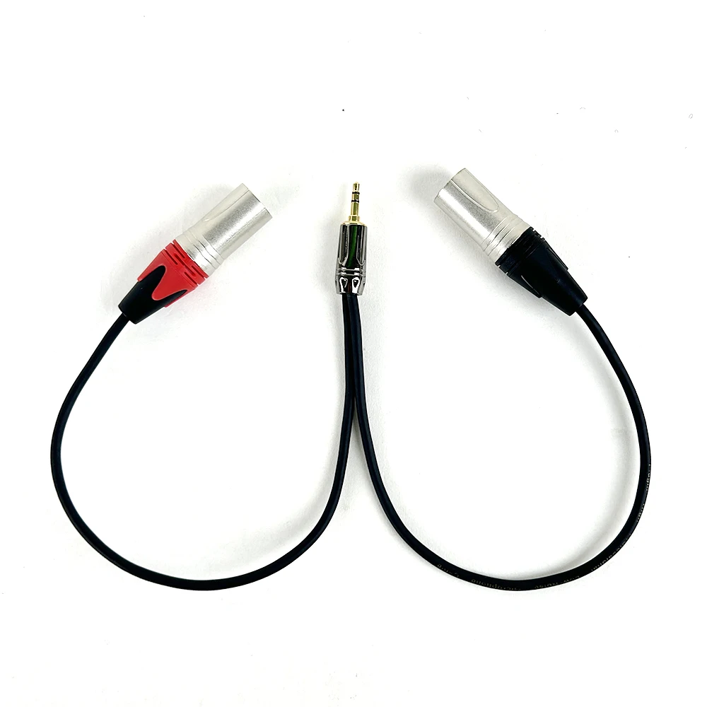 GuerGuo 3.5mm 1/8\'\' TRS Jack to 2 XLR 3Pin Cable Adapter , Male to Male/Female Aux to Dual XLR Breakout Y Splitter Cable 0.3m-5m