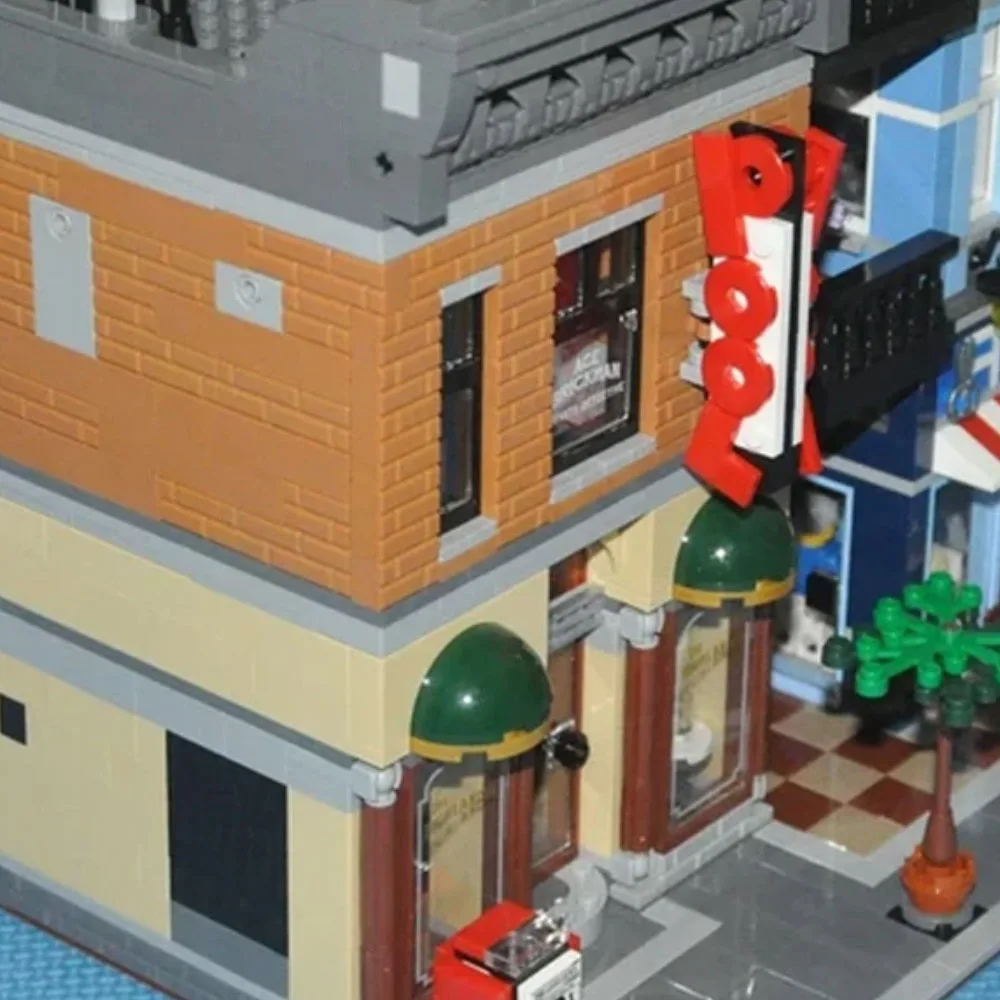 

Креативные идеи, совместимые строительные блоки с видом на улицу, рождественский банк, офис, банк MOC, рождественский подарок, игрушки для взрослых с фигуркой