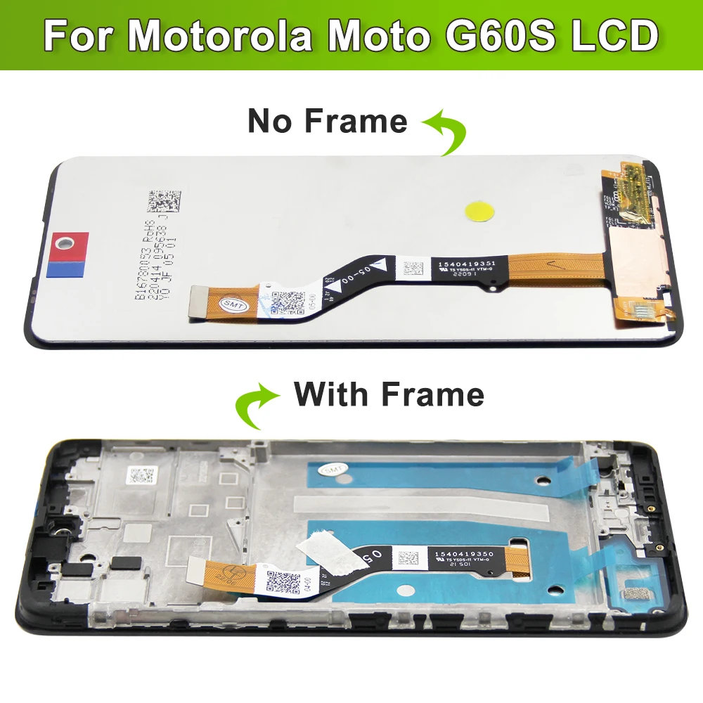 6.8\'\' Original For Motorola Moto G60S LCD Display With Frame Touch Panel Screen Digitizer Assembly G60S XT2133-2 Display