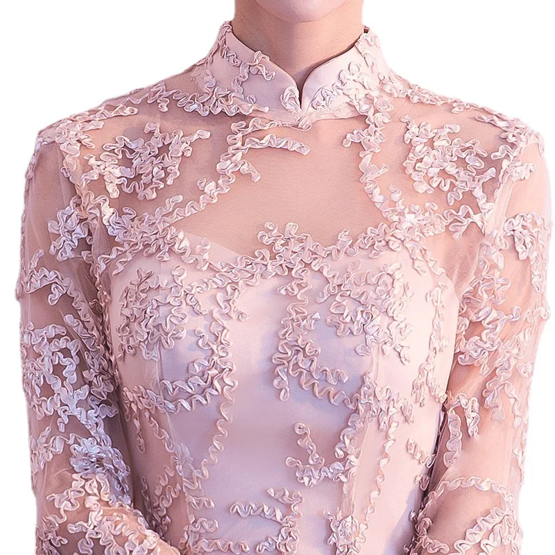 

Fashion bridesmaid dress Autumn 2026 new Korean version sisters boudoir dress Chinese style elegant long evening dress