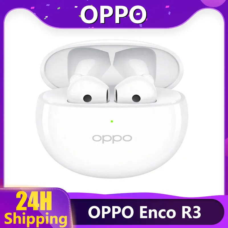 2024 New OPPO ENCO R3 Earphone Wireless Bluetooth 5.3 Earbuds AI Noise Cancelling 35H Battery Life For OPPO Reno 12 Find X7