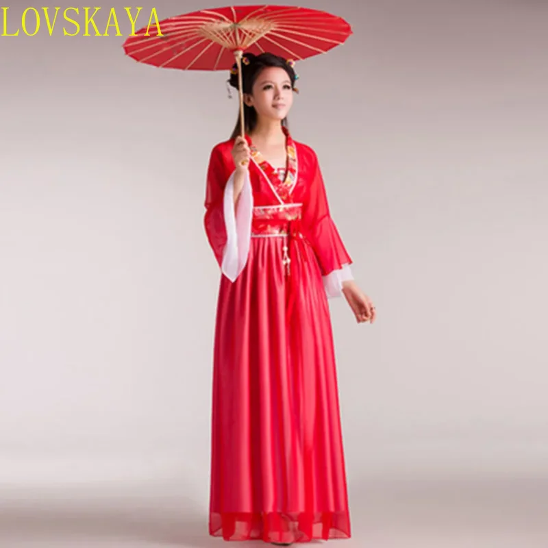 ملابس صينية تقليدية للنساء ، ملابس هانفو بيضاء ، أسرة تانغ الخيالية ، أسرة الأطفال الشعبية ، الجديدة