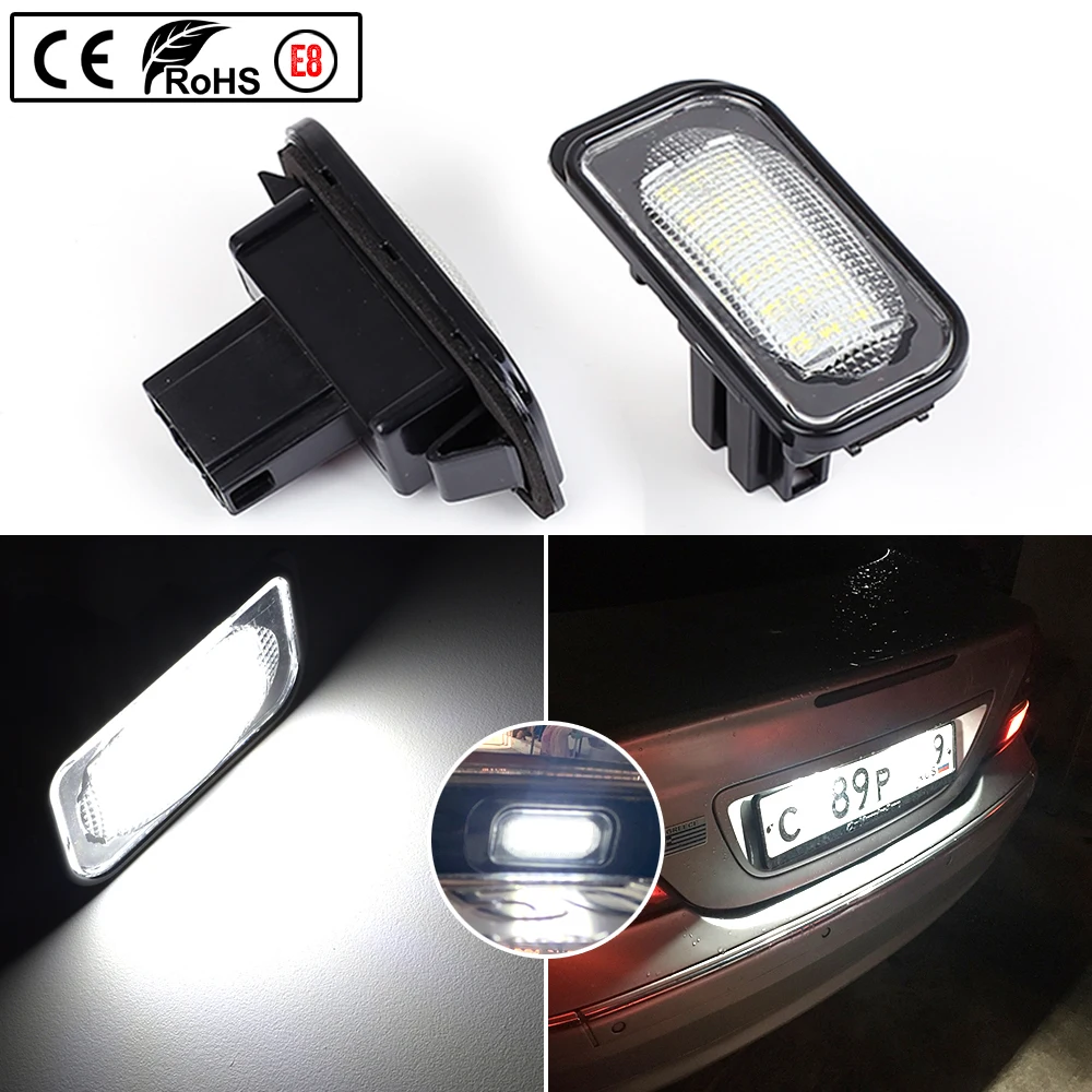 12V LED Number Plate Lamp For Benz C-Class W203 CLK-Class A209 W209 SL-Class R230 Convertible White License Plate Light Assembly