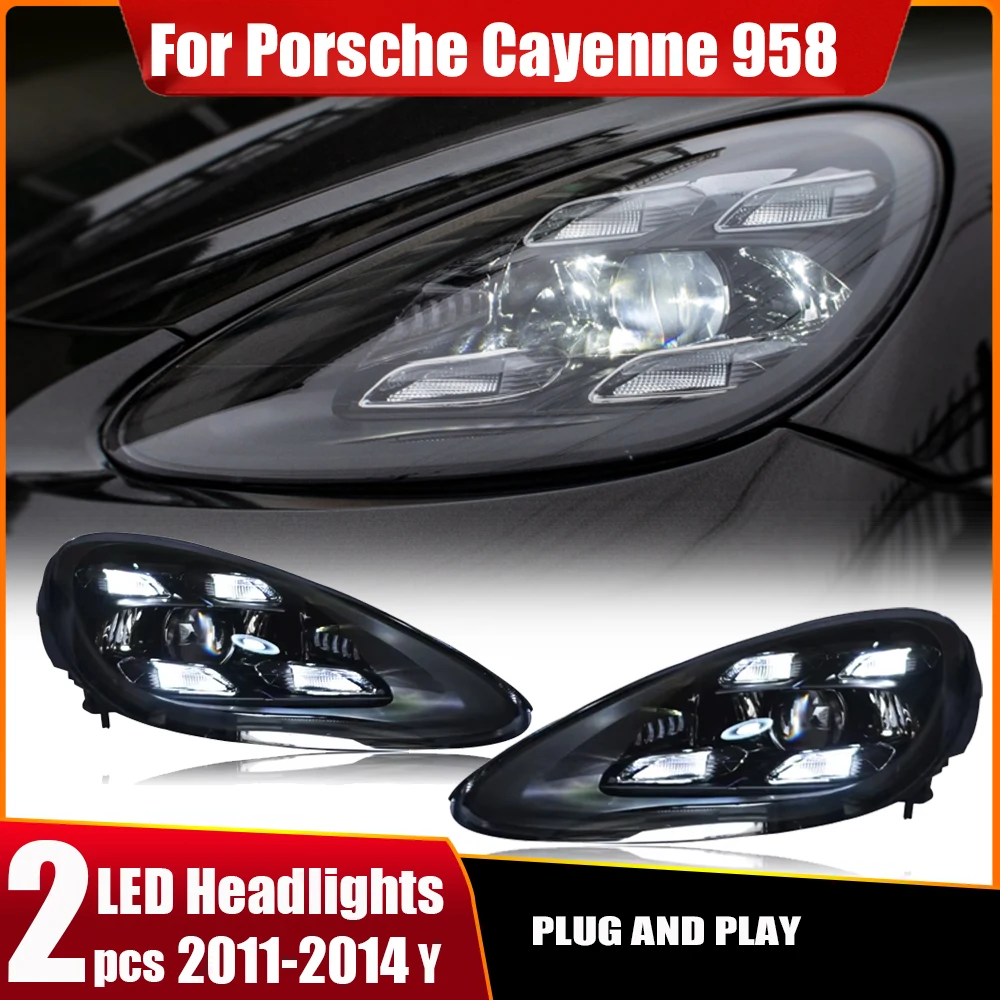 Car Full LED Headlights for Porsche Cayenne 958 2011-2014 Upgrade 2019 9Y0 Matrix Style Headlamps Assembly Dynamic Turn Lights