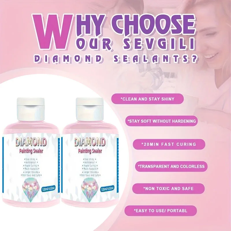 8oz/4oz Diamond Painting Sealer Fast-Drying Long-Lasting Sparkle Non-Toxic Surface Protection For DIY Crafts & Home Decor Puzzle