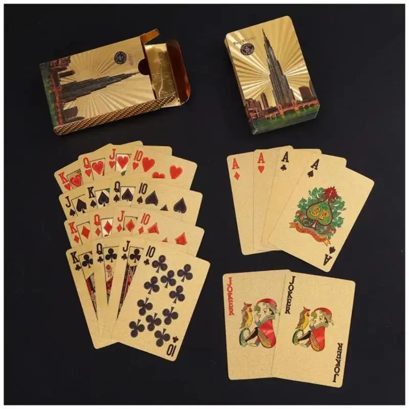 Black Gold Playing Card Game Card Group Waterproof Poker Suit Magic Dmagic Package Board Game Gift Collection PVC Washable