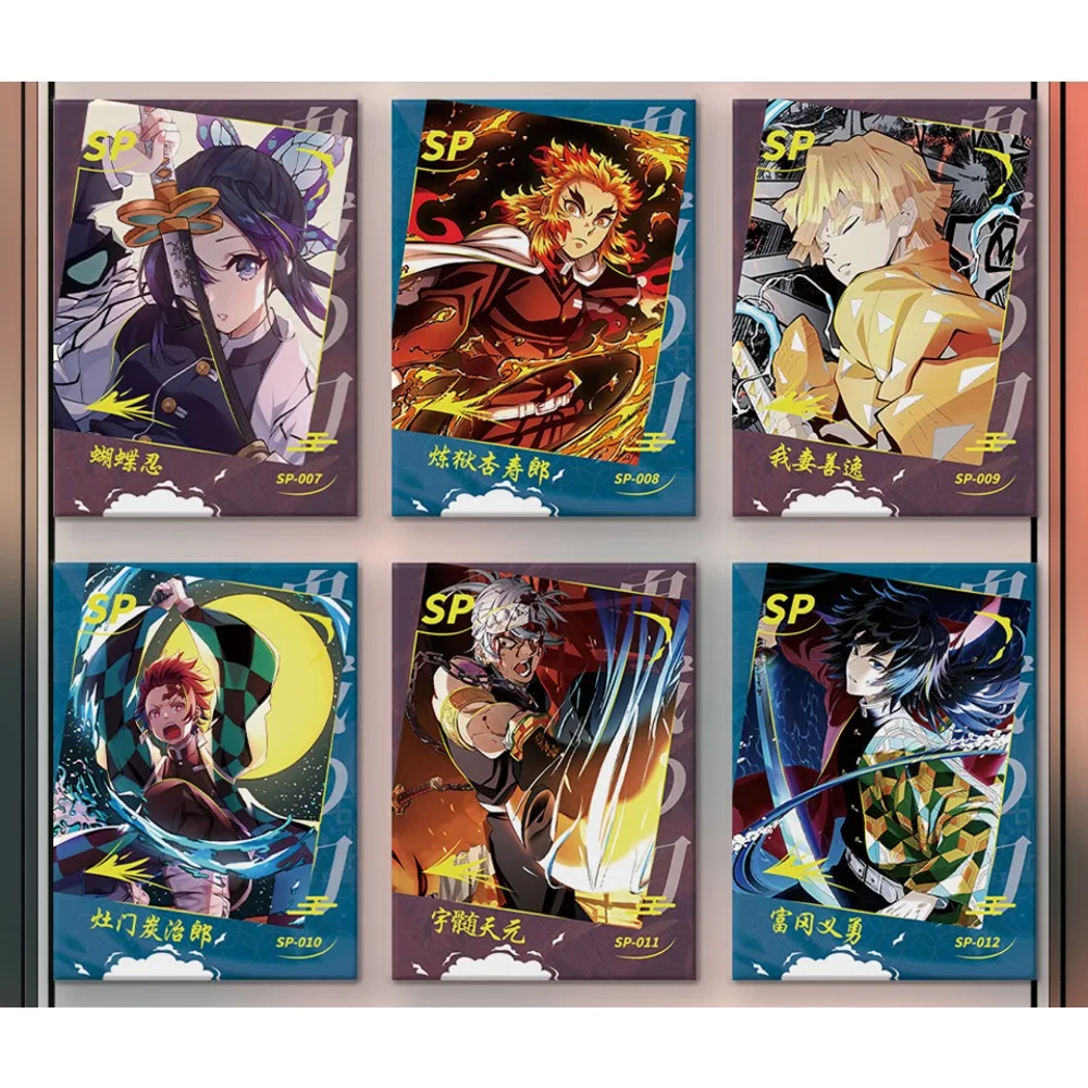 Original Demon Slayer Cards for Children Kamado Tanjirou Anime Character Drip Glue Card Periphery Collection Kids Hobbies Gifts