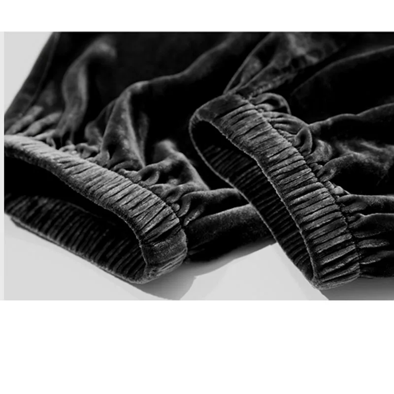 Fengbaoyu 天然シルクベルベット レディース 9 ピース パンツ ウエストゴム シンプルスタイル カジュアルパンツ 快適で涼しく通気性があります