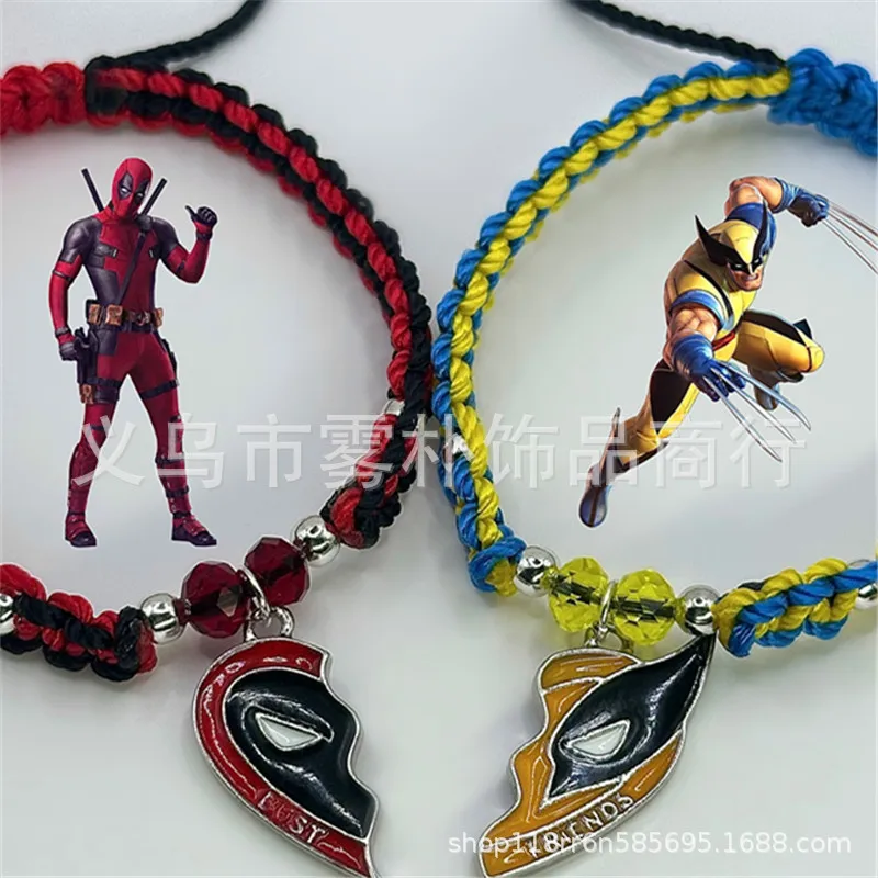 Movie Characters Keychain Deadpool and Wolverine Bracelet Handsome Necklace Decoration Best Friends Accessories Surprise Gifts