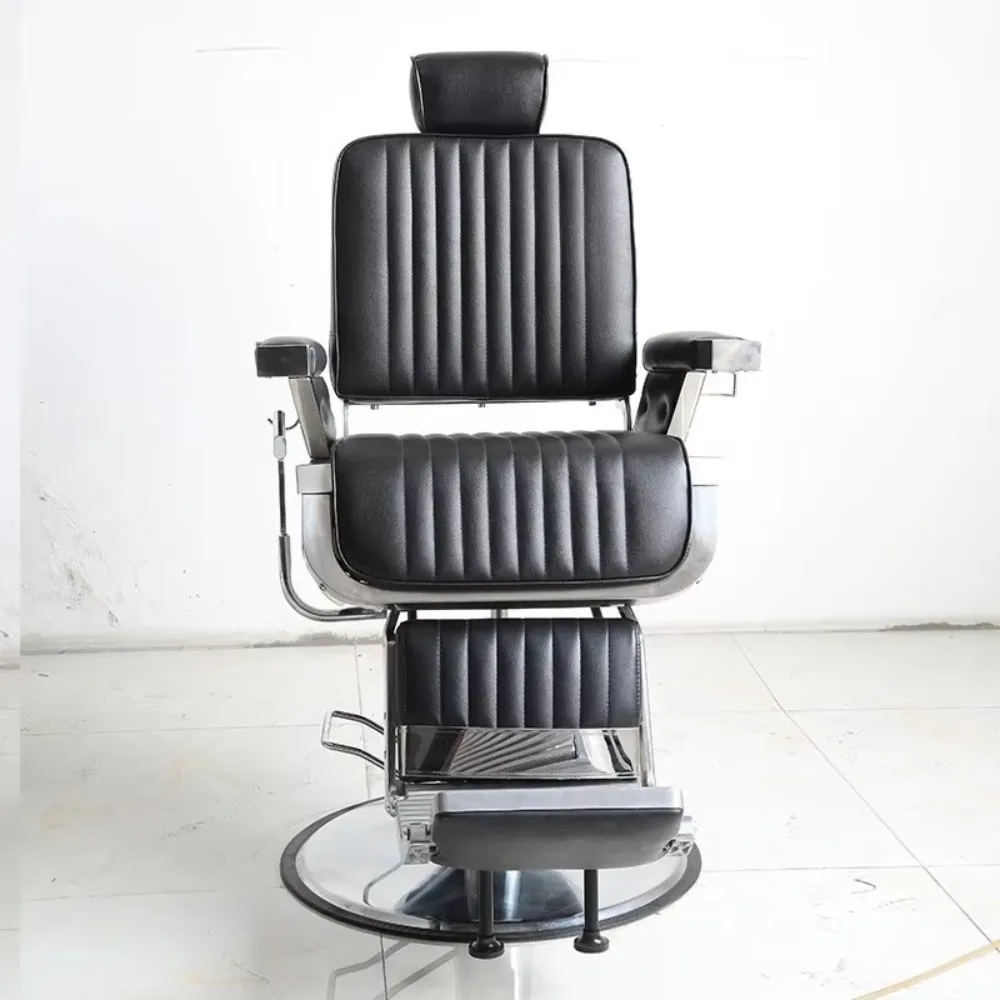 Salon Black High Quality Luxury Furniture Barber Chair Color Optional Comfortable Stainless Base for Men's Use for Sale