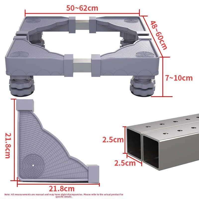 support-de-machine-en-acier-inoxydable-anti-choc-resistant-a-l'humidite-hauteur-reglable-antiderapant-patins-de-base-pour-machine