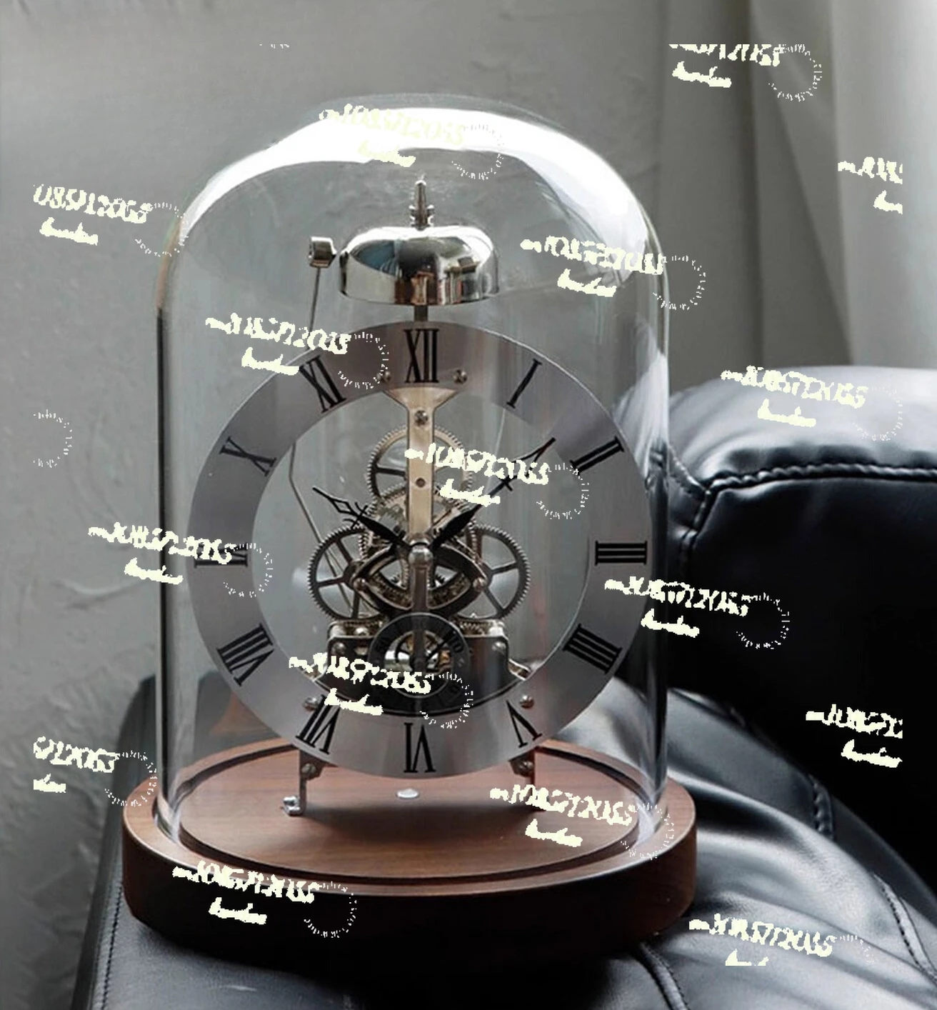 High-End Voice-Controlled Desktop Clock - Light Luxury Home Ornament Featuring Mechanical Hourly Chime & Luminous Function