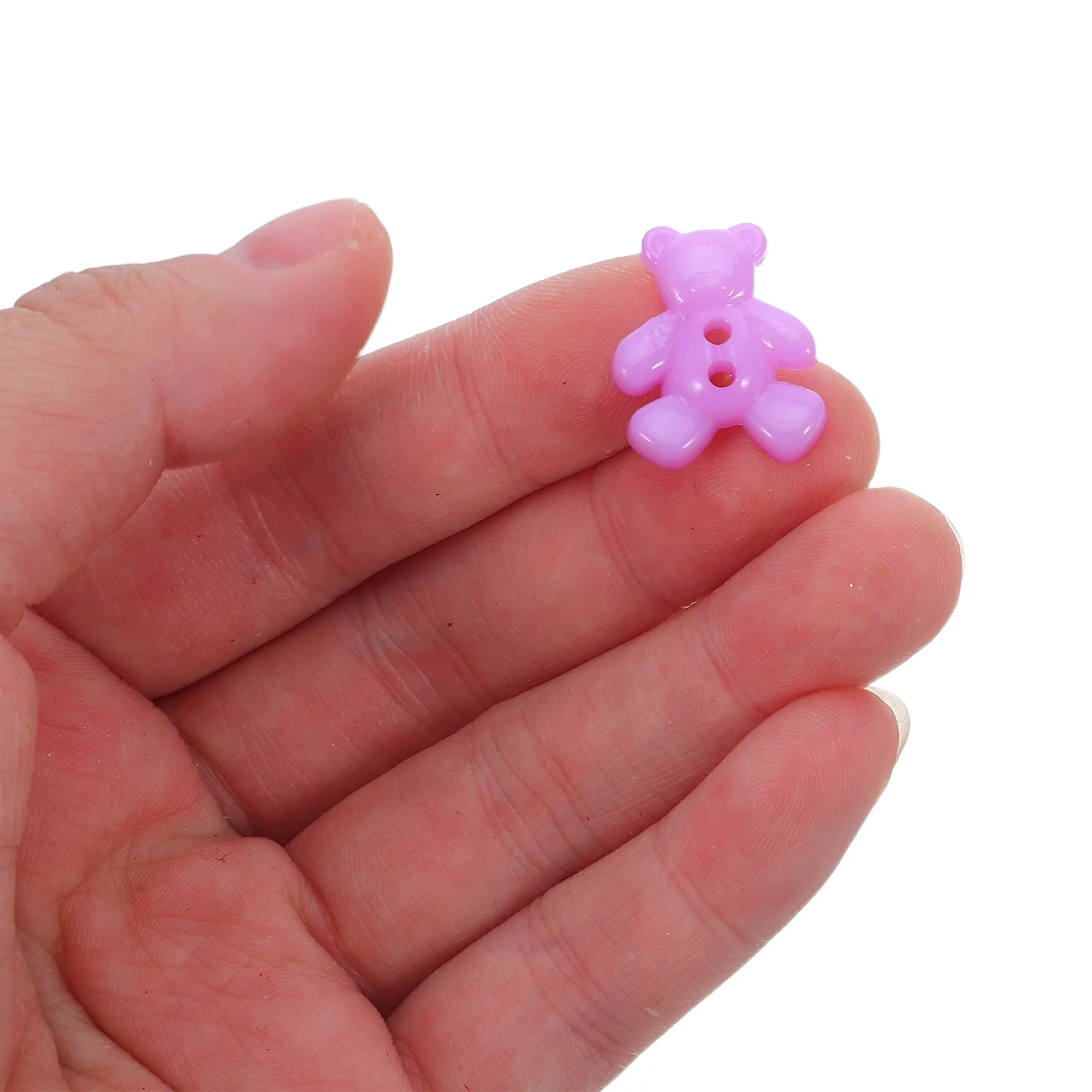 

100Pcs Cute Bear Buttons Flatback Plastic Colorful Animal Buttons for Sewing Crafts DIY Scrapbooking Clothing Decoration Art