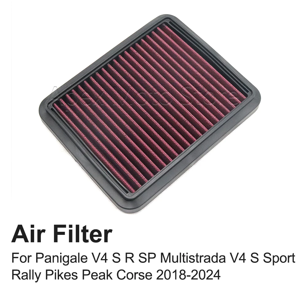 Motorcycle High Flow Air Filter Intake Element For Panigale V4 S R SP Multistrada V4 S Sport Rally Pikes Peak Corse 2018-2024
