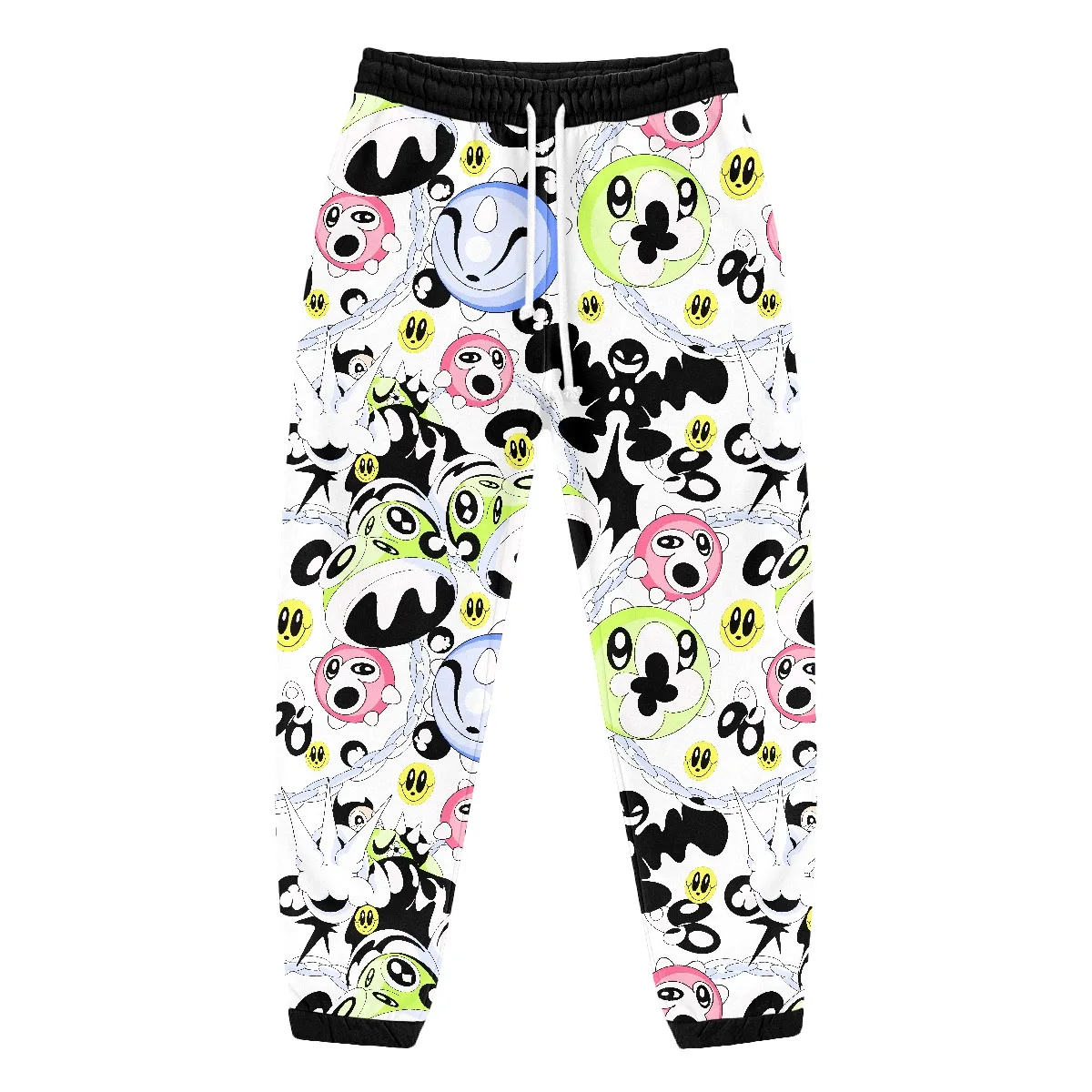 Unisex Jogger Featuring Eerie Cartoon Monster Skull-chain Graphics Y2K Harajuku-style Streetwear Sweatpants Drawstring Waist