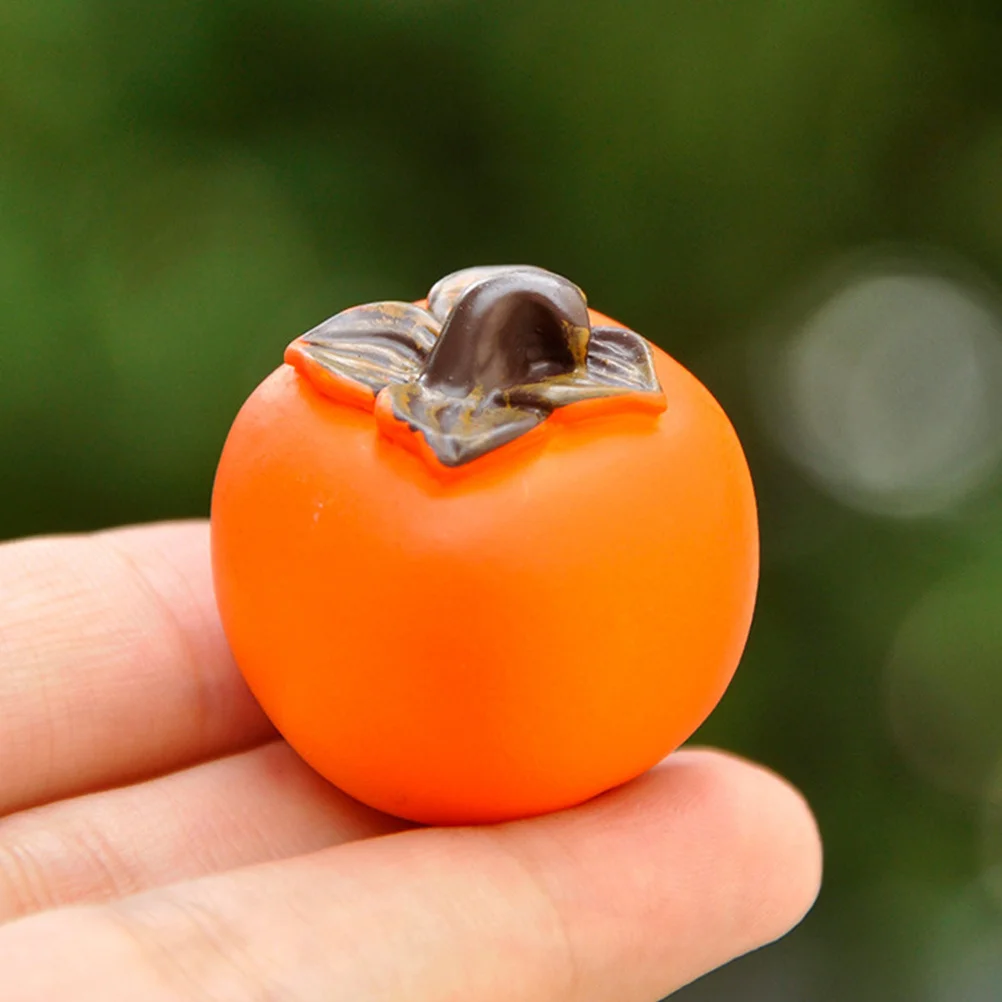 6pcs 미니 가짜 감 모델 시뮬레이션 과일 소품 홈 장식 인형 집 장식 사진 소품 인공 과일