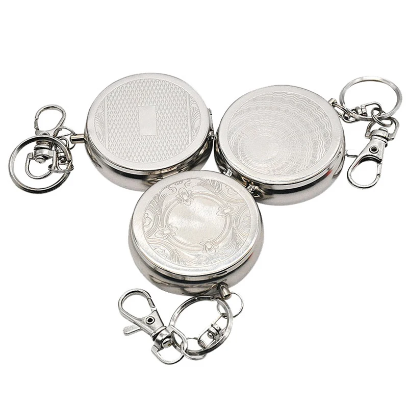 Stainless Steel Portable Mini Ashtray with Key Chain and Cigarette Pocket Ashtray/Vehicle Cigarette Ashtray