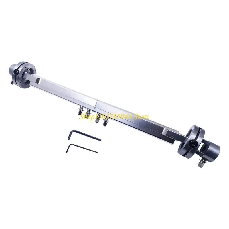 R53E Drum Pedal Linking Rod Replacement for Rehearsal Rooms, Silver Metal Linkage Part with 37.5 Overall Length for Double