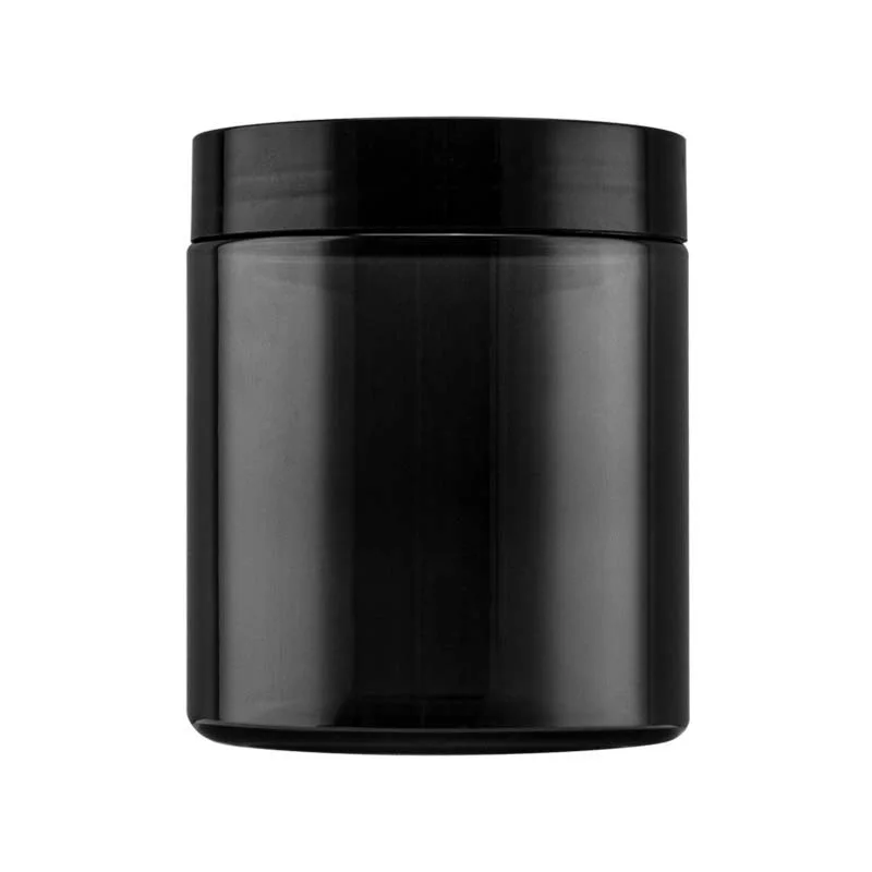 250ML PET Plastic Cream Jar Black Translucent Empty Makeup Facial Mask Jar Pots Travel Face Cream Cosmetic Container 20pcs