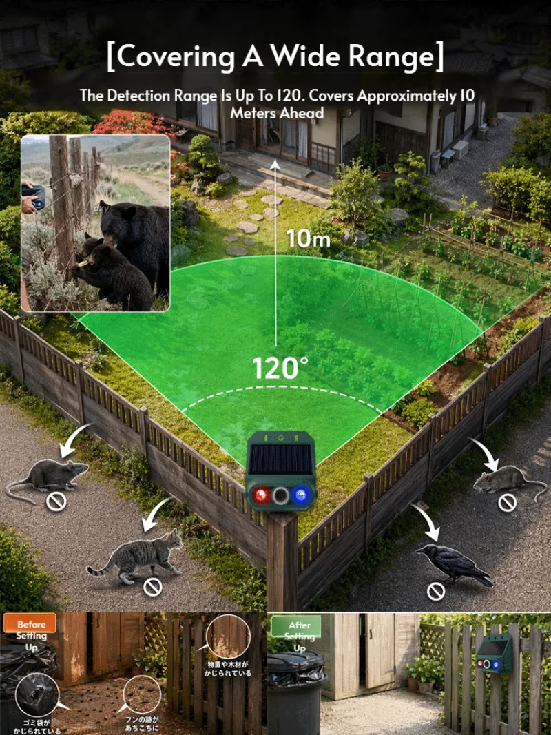 High-efficiency solar-powered rodent repeller and safety alarm host