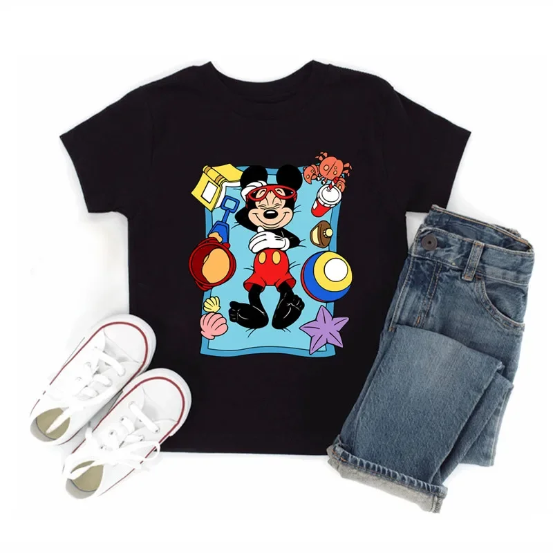 Mickey Mouse Cartoon Patches for Girls Clothes Vynil Heat Transfer Thermal Stickers DIY Women T Shirts Iron on For Kid Appliqued