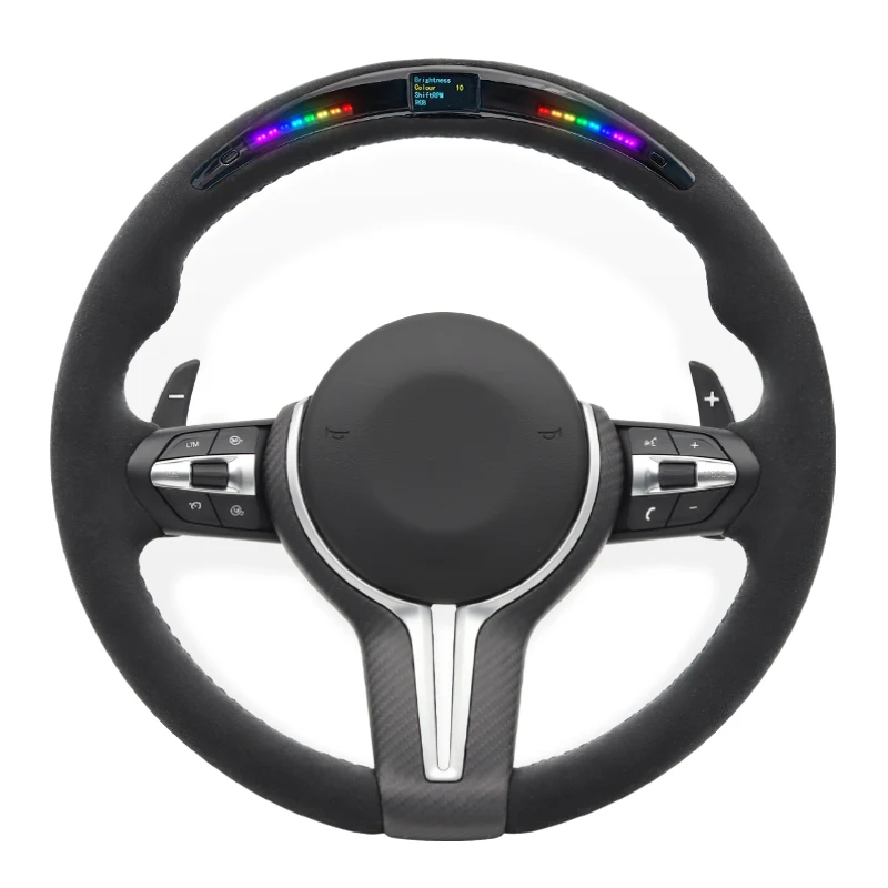 Car Steering Wheel Alcantara Carbon Fiber LED M Sports For BMW F30 F10 F11 F31 F20 F21 F22 F15 F16 F35 F36 F32 F80 F82 F83 M3 M6