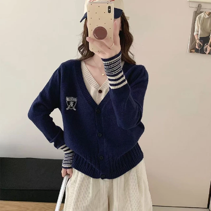 وهمية 2 قطع متماسكة سترة البلوز المرأة 2026 ملابس علوية بأكمام طويلة للربيع الخامس الرقبة القمم أنيق شيك موضة خمر السيدات لاعبا