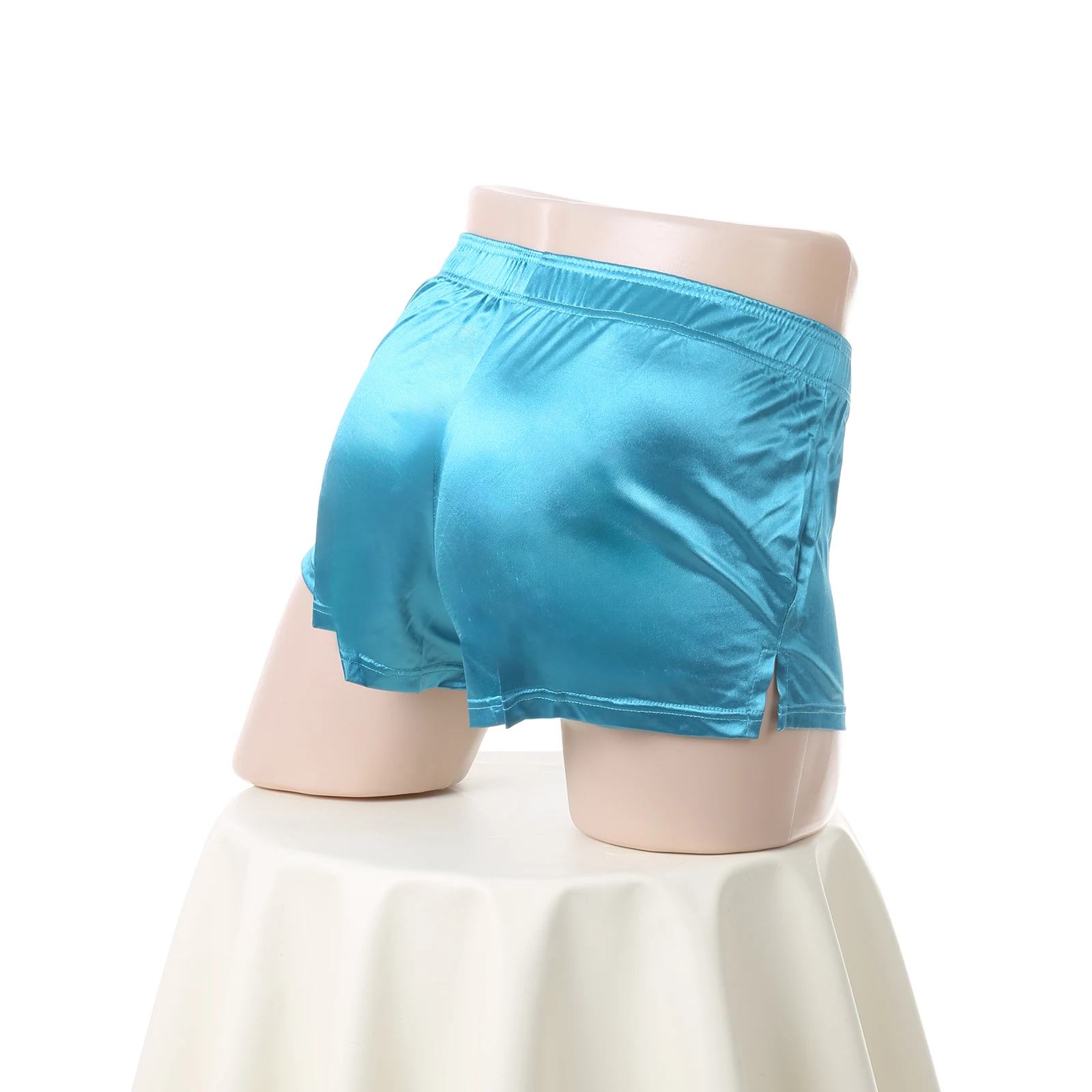 Sexy Nachtwäsche, Schlafanzug, kurze Hosen aus Satin, Herrenunterwäsche, Lounge-Pyjama, Homewear, Schlafhose, Boxershorts – Detail 13