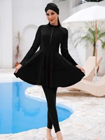3 pièces/ensemble été plage modeste Burkini Femmes femmes maillots de bain longue islamique maillot de bain, séchage rapide, UPF50 + 1