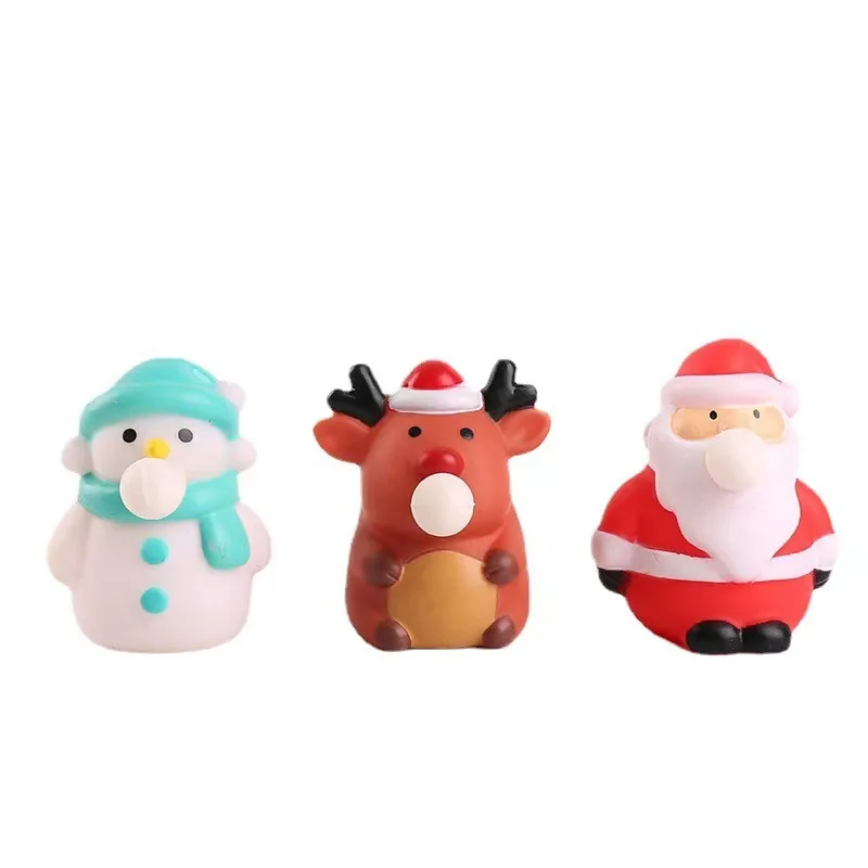 Brinquedo macio bolha de cuspe bonito papai noel bola macio pegajoso squishi alívio do estresse brinquedo engraçado presente espremer boneco de neve bola sensorial fidget