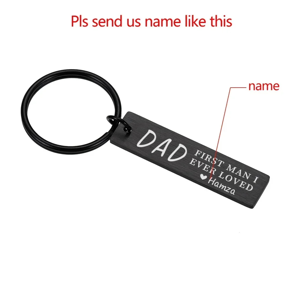 Dad Keychain Personalized Father's Day Birthday Gift Key Chains Accessories Keychains From Daughter to Dear Daddy Key Rings