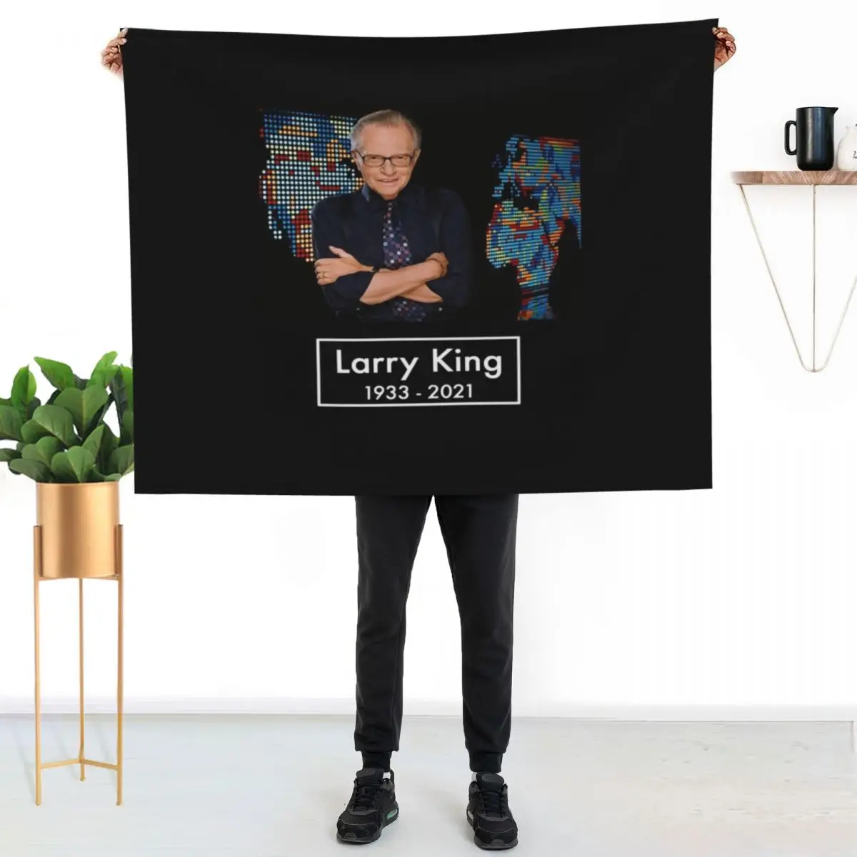 Larry King 1933 - 2021 Throw Blanket Custom Shaggy Thermals For Travel Soft Beds bed plaid Hairys Blankets