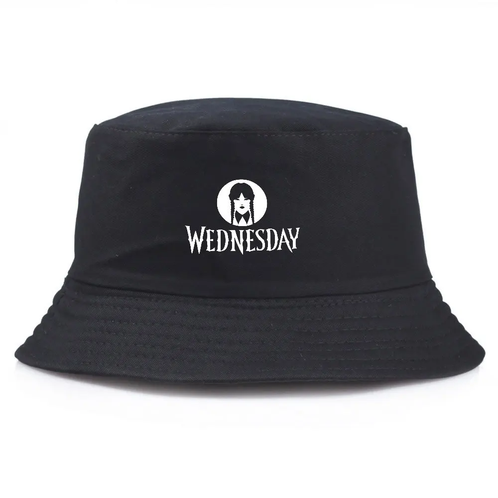 

W-Wednesday Панама для унисекс Wed Addams Рыбацкие шляпы Винтажные рыболовные шапки Мягкие складные солнцезащитные шляпы с графическим рисунком в стиле Харадзюку