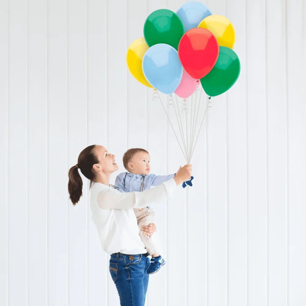 15 Count 12" Assorted Bright Color Balloons, All Ages image 3