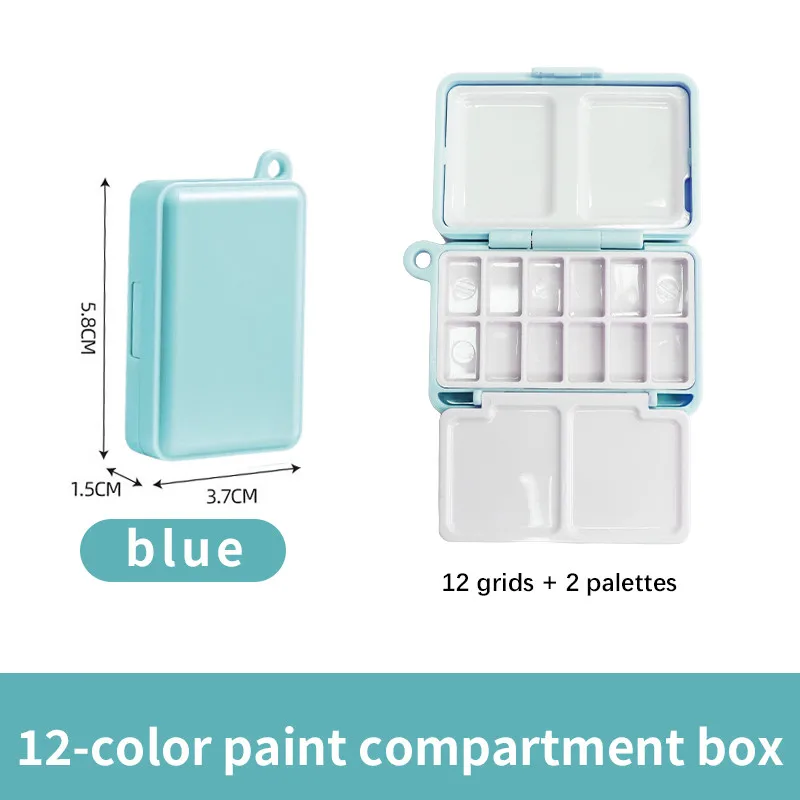 Mengpaletdoos Reisschilderpalet met 12/24 halve dozen Mini Plastic onafhankelijk verpakkingscompartiment Art Supply