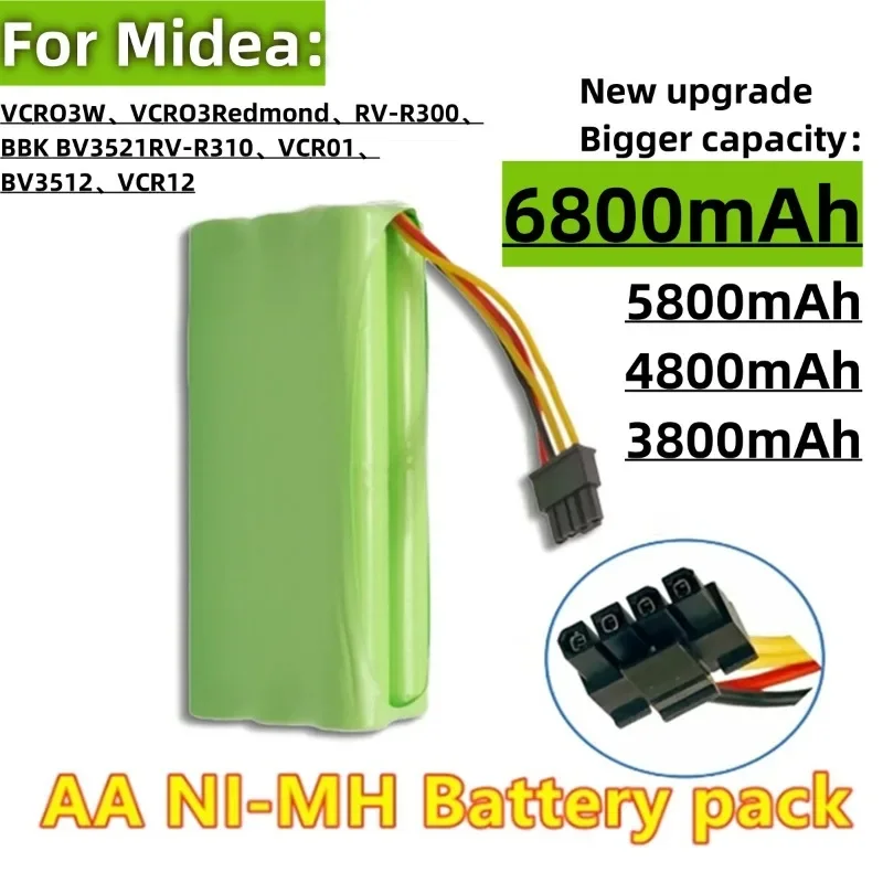 Suitable for Midea Vacuum Cleaner Robot Battery 14.4V NI-MH AA VCR03W VCR03 Battery Redmond RV-R300 BBK BV3521 RV-R310