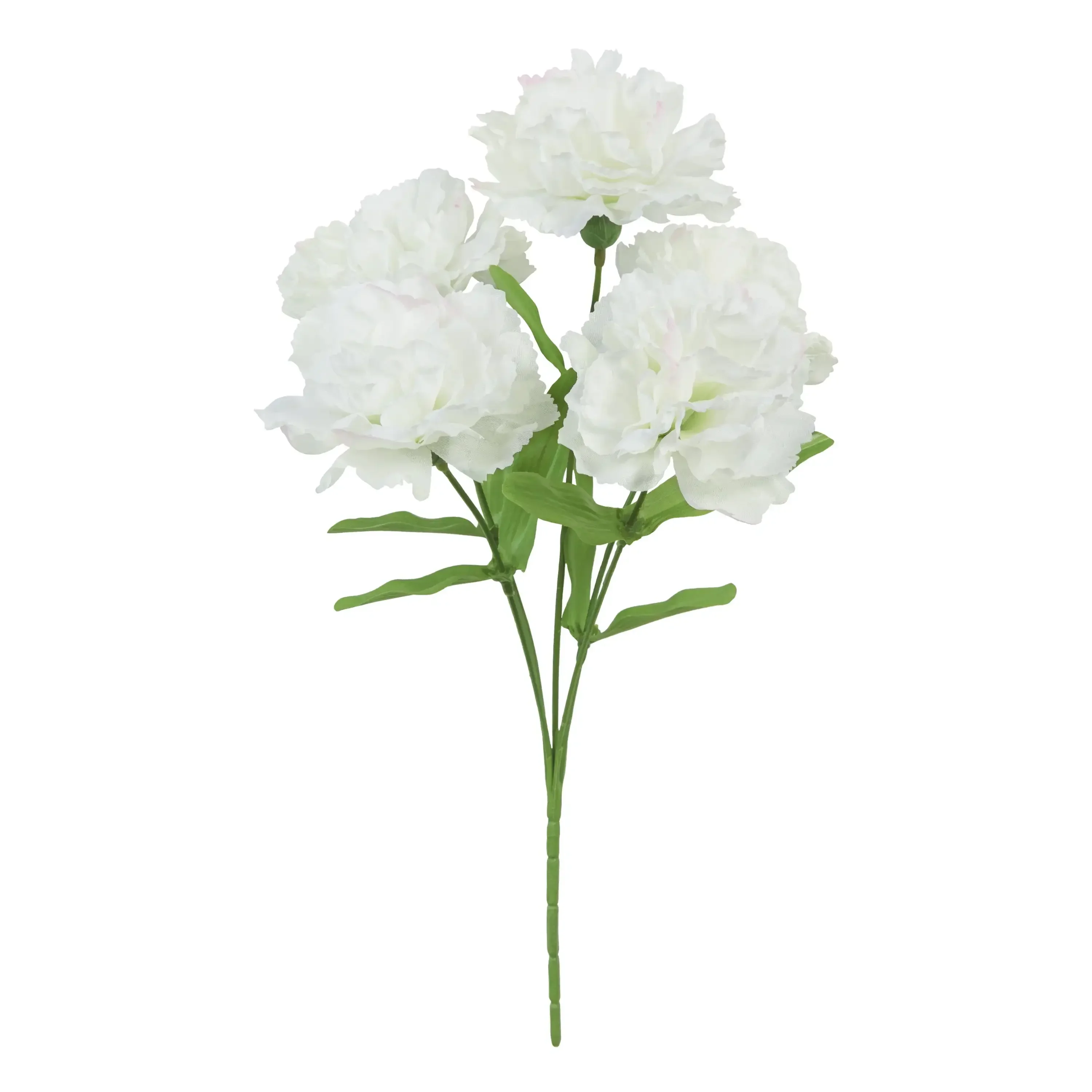 

13-inch Artificial Silk White 5 Heads Carnation Flowers Pick, for Indoor Use
