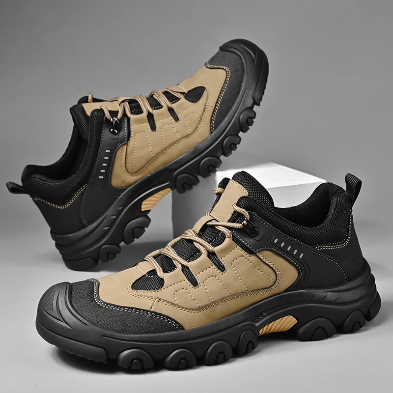Men's High Top Hiking Boots, Outdoor Fashion Sports Shoes, Men's Mountain Climbing and Off-road Hiking Shoes, Sizes 38-46