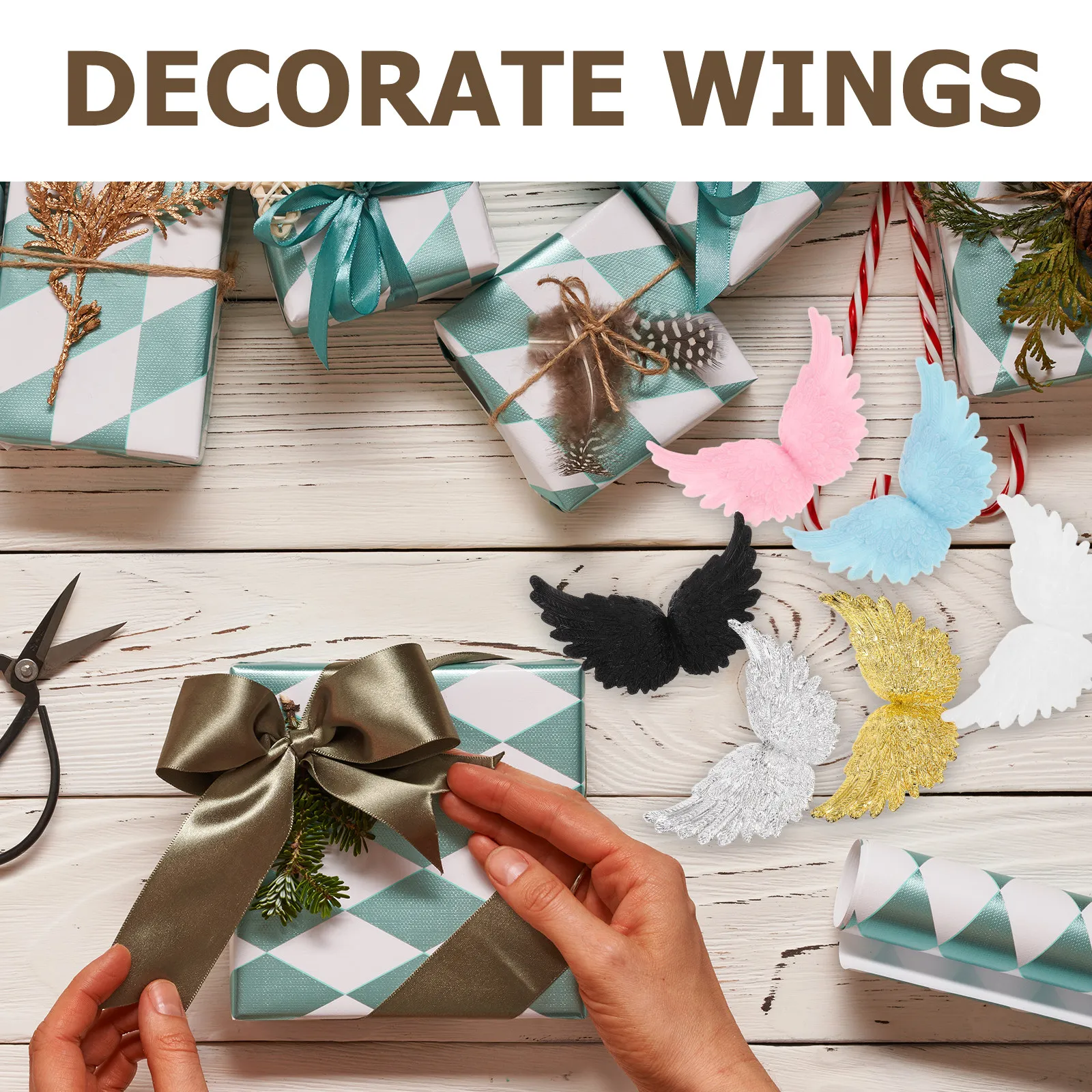 6 Pcs Angel Wing Decorations Carnival Accessories Blank Ornaments Wings for Christmas Diy