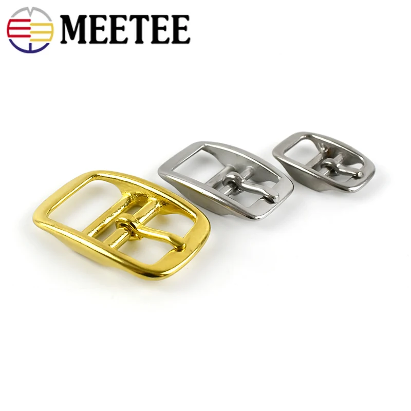 Meetee 1pc/2pcs 13/17/20/26mm Stainless Steel Belt Buckle Shoulder Strap Adjust Pin Buckles Head Band Clasp Harness Accessories