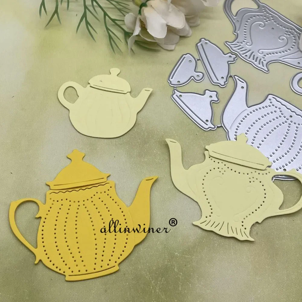 Teekessel-Dekoration, Metall-Stanzformen, Schablonen, Stanzformen für DIY, Scrapbooking, Album, Papierkarten, Prägung