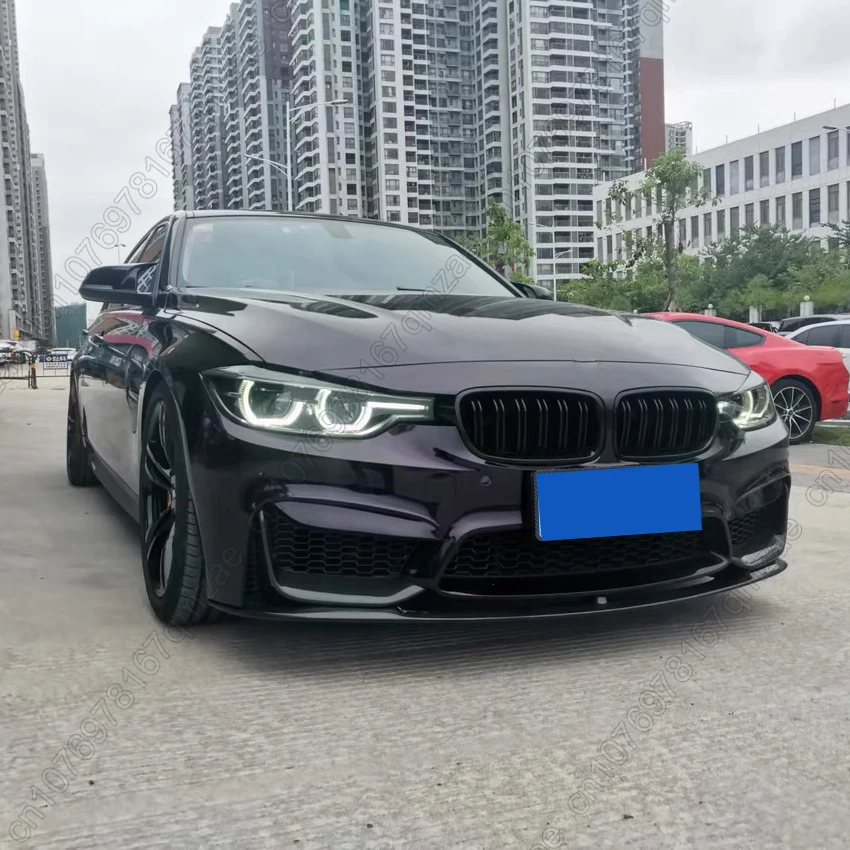 M3 M4 Style For BMW 3 Series F30 2012-2018 Black Car Front Bumper Spoiler Lip Splitter Body Kit Bumper Lip Chin Diffuser Guard